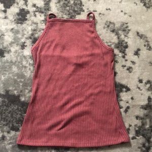 Maroon color ribbed tank top